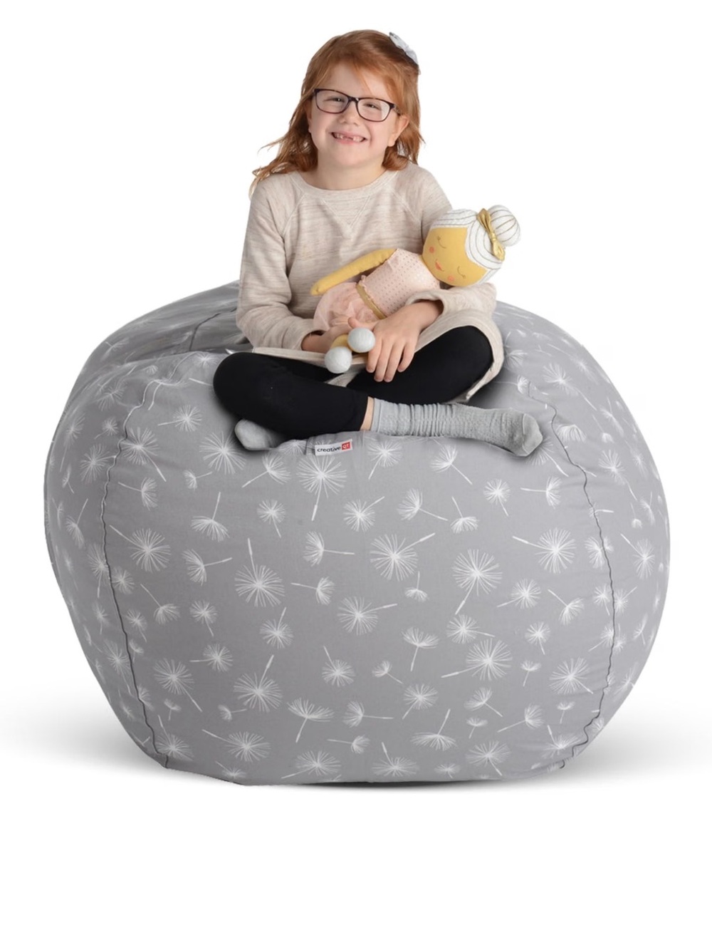 Stuff ’n Sit Large 33’’ Bean Bag Storage Cover for Stuffed Animals & Toys